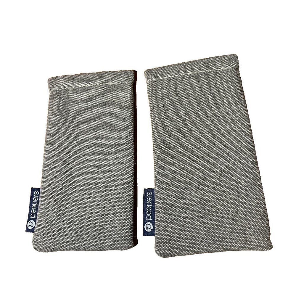 Peepers Squeeze Spring Shut No Scratch Reading Sun Glass Gray Soft Case Large x2